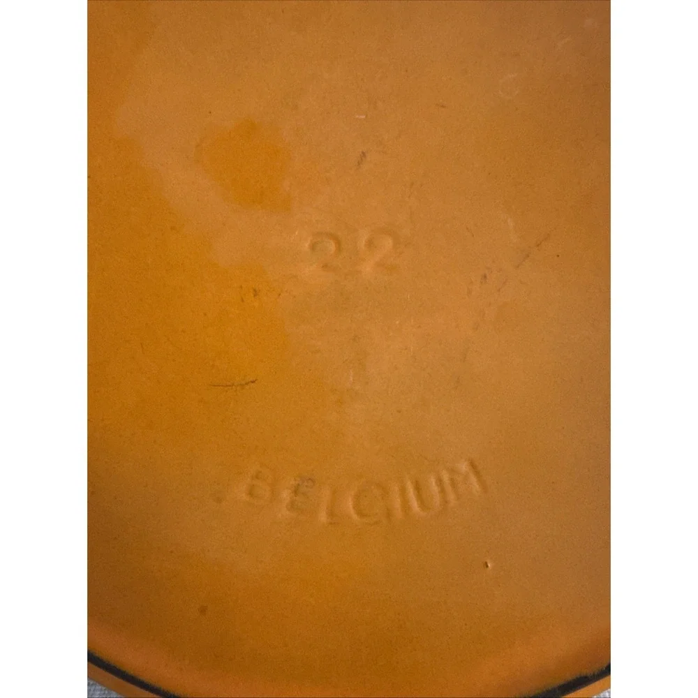 Descoware Cast Iron LID 22 FE Orange Flame‎ Belgium Vintage Cookware LID ONLY